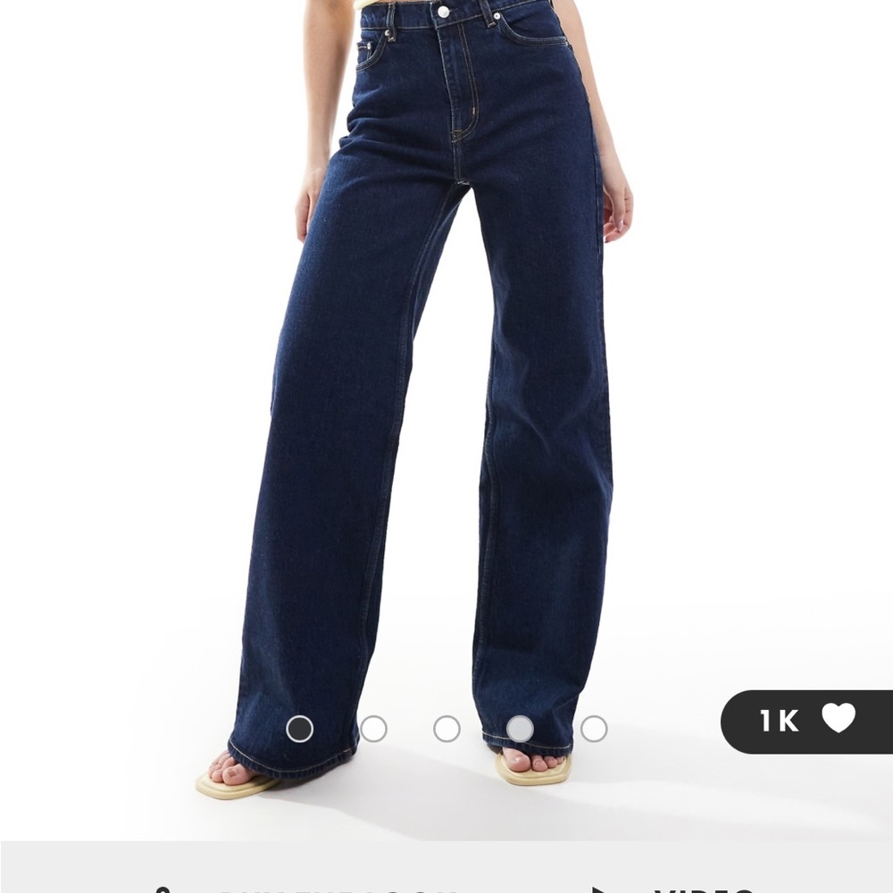 ASOS Blue Flare Wide Leg Jeans High-Waisted